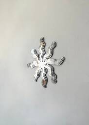 Wiggly Star Layered Mirror- Silver Star Wavy Mirror - 3 Layer Abstract Acrylic Color Funky Amorphic Retro - thumbnail 1