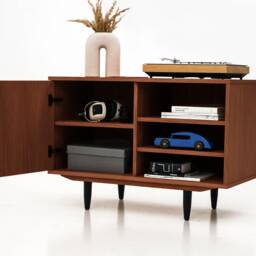 Mid-Century Sideboard, Dresser, Commode, Credenza Made Of Oak Vaneer - Teak Colour Livlo T-S17 - thumbnail 4