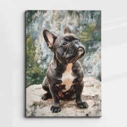 French Bulldog Fun Animal Dog Pet Lover Abstract Oil Painting Wall Art Framed Canvas Poster Print Home Kitchen Living Room Decor Gifts - thumbnail 3