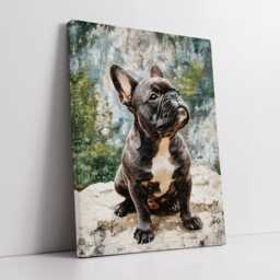 French Bulldog Fun Animal Dog Pet Lover Abstract Oil Painting Wall Art Framed Canvas Poster Print Home Kitchen Living Room Decor Gifts - thumbnail 2