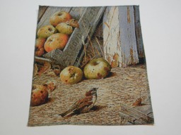 Gobelin Tapestry Birds Sparrow 15.5x13 in 40x33 cm Wall Fabric - thumbnail 1