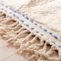 Authentic Beni Ourain Rug, Blue Moroccan Rug 5x9 Ft - thumbnail 4