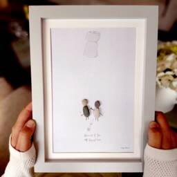 Personalised Celebration Pebble Picture - Framed Congratulations Gift Birthday Engagement New Home - thumbnail 1