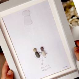 Personalised Celebration Pebble Picture - Framed Congratulations Gift Birthday Engagement New Home - thumbnail 2