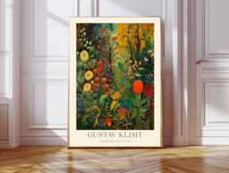 Gustav Klimt Print, Farm Garden Poster, Flowers, Floral Wall Decor, Gift Idea, Art Decor - thumbnail 1