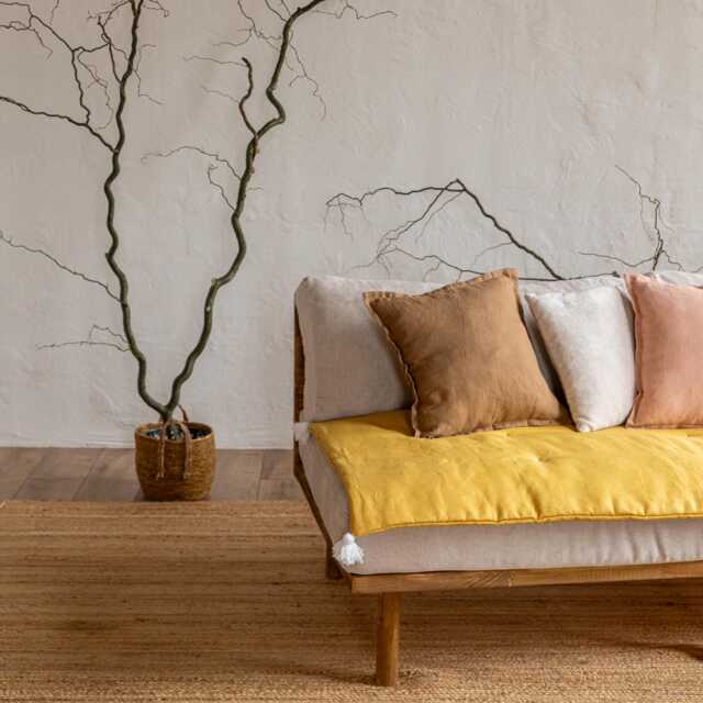 Sofa Cover, Linen Cover Protector, Slipcover Custom Size With Tassels - image 1
