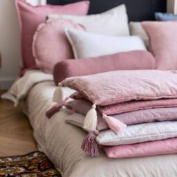 Sofa Cover, Linen Cover Protector, Slipcover Custom Size With Tassels - thumbnail 3