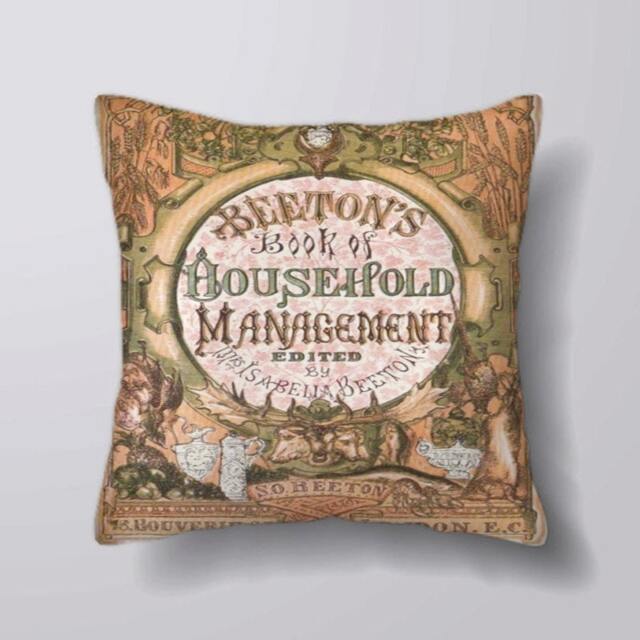 Mrs Beeton Book Of Household Management- Customizeable Personlized - Cushion Cover Case Or Stuffed With Insert