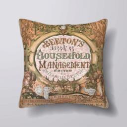Mrs Beeton Book Of Household Management- Customizeable Personlized - Cushion Cover Case Or Stuffed With Insert