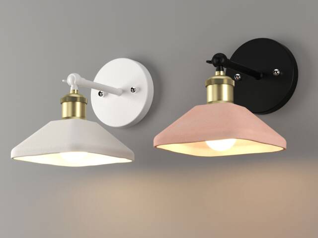 Contemporary Clay Wall Sconce, Plug-In Accent Light For Interiors - Naaya Giza - image 1