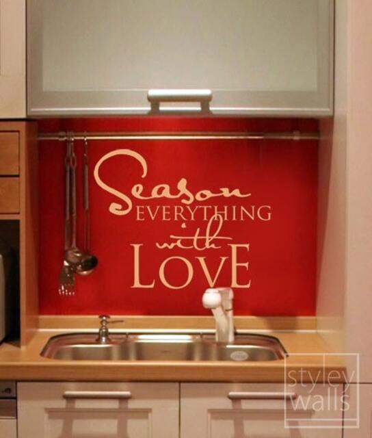 Season Everything With Love Vinyl Lettering Decal, Kitchen Wall Quote For Decor, Sticker - image 1