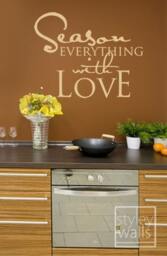 Season Everything With Love Vinyl Lettering Decal, Kitchen Wall Quote For Decor, Sticker - thumbnail 2