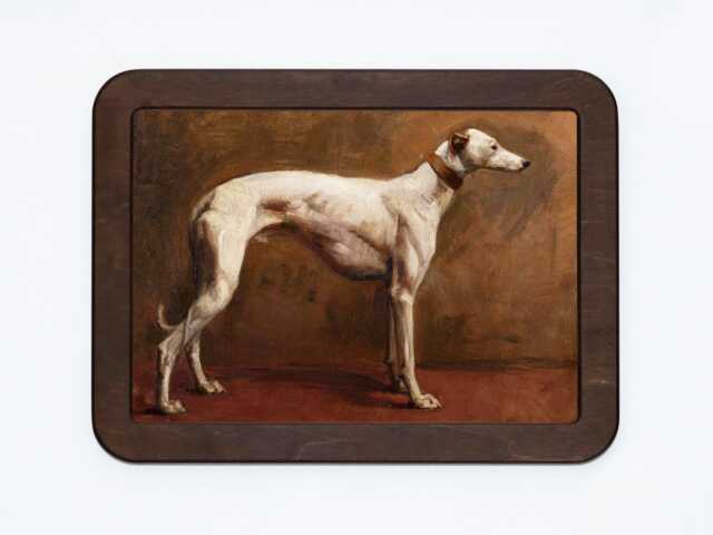 The White Greyhound Heywood Hardy Dog Pet Animal Painting Wooden Framed Art Print - image 1