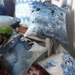 Cushion Cover, Cotton Canvas, Watercolor Original, Digital Print - thumbnail 3
