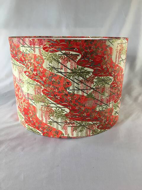 Lampshade 30cm Wide X 21 cm High - Handmade Using Hand Silk Screen Printed Japanese Chiyogami Paper - image 1