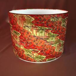 Lampshade 30cm Wide X 21 cm High - Handmade Using Hand Silk Screen Printed Japanese Chiyogami Paper - thumbnail 2