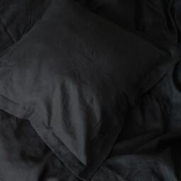 Black Linen Duvet Cover, Softened Comforter, King & Queen Sizes - thumbnail 2