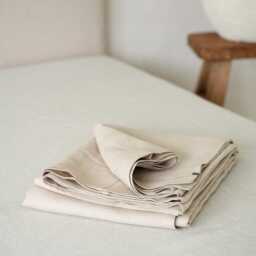 Lightweight Linen Bedspread, Handmade Bed Cover, Natural Coverlet - thumbnail 2