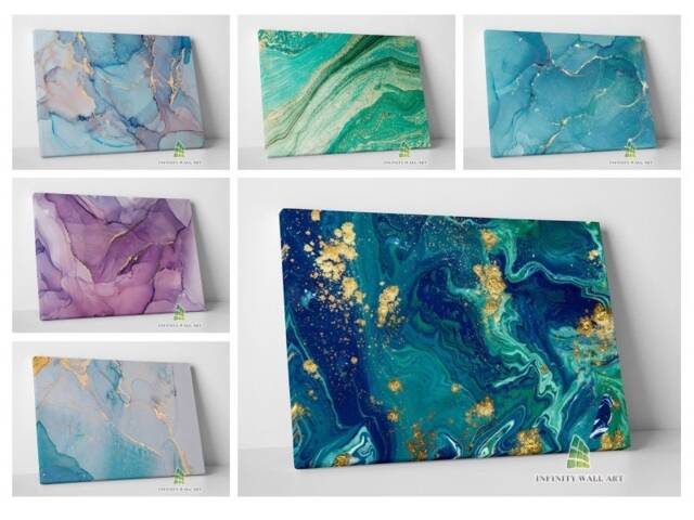 Abstract Marble Canvas Art Wall Print Picture Fashion Home Decor - image 1