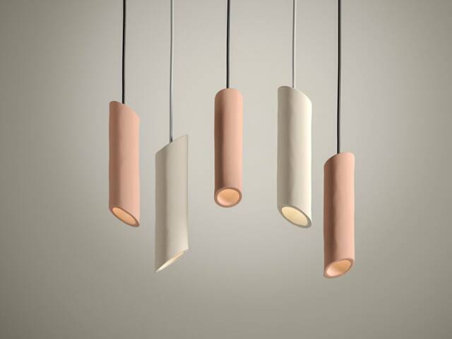 Italian Cafe Ceramic Tube Chandelier, Architectural Interior Accent - Naaya Penne - image 1