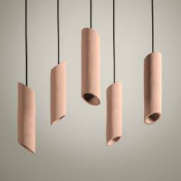 Italian Cafe Ceramic Tube Chandelier, Architectural Interior Accent - Naaya Penne - thumbnail 3