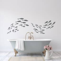 School Of Fish Wall Decals Sea Nursery, Bathroom Decor Lw104 - thumbnail 4