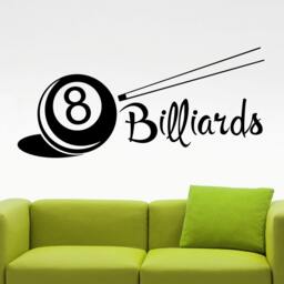 Billiard Wall Decal Vinyl Sticker Billiards Decor Game Home Interior Design Art Murals Bedroom Removable Poster 5Bldz - thumbnail 2