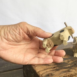 Hand Carved Wooden Cows - thumbnail 2