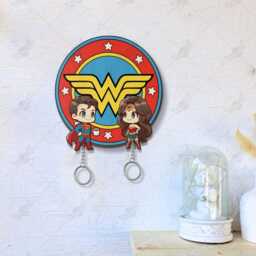 Super Hero Wooden Key Holder, Comic Keychain, Couple Keychain Hanger For Wall Hanging, Perfect Home Decor - thumbnail 4