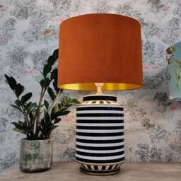 Burnt Orange Lampshade in Velvet With Gold Lining Large Plain Ceiling Lightshade - thumbnail 2