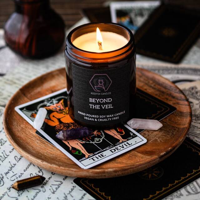 Tobacco, Citrus, Cognac, Clove & Incense Scented Soy Candle - 150G Gothic Masculine Occult Gift - image 1