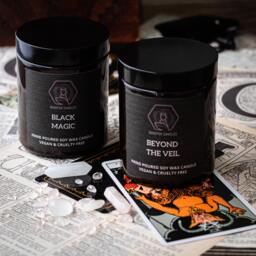 Tobacco, Citrus, Cognac, Clove & Incense Scented Soy Candle - 150G Gothic Masculine Occult Gift - thumbnail 3