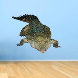 Crocodile - Vinyl Wall Decal Realistic Animal Art Decor Reusable Fabric Vwaq-Pas24 - thumbnail 1