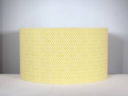 Yellow Geometric Lampshade With Gold Silver Or White Lining in 20cm To 50cm Diameter, Funky Zig Zag Chevron Pattern For Ceiling Lampbase - thumbnail 1