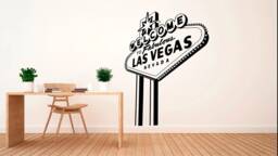 Las Vegas - Vinyl Wall Art, Decal, Sticker, Transfer, Mural, Removable, Decoration, Interior, Exterior, Peel & Stick, Full 0469 - thumbnail 1