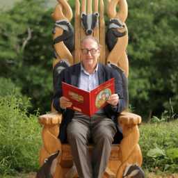 Handcrafted Badger Storytelling Chair - Enchanting Wooden Throne For Outdoor Settings, Libraries, & Story Corners - thumbnail 2