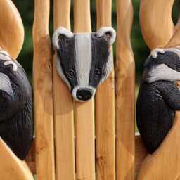 Handcrafted Badger Storytelling Chair - Enchanting Wooden Throne For Outdoor Settings, Libraries, & Story Corners - thumbnail 3