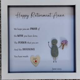Retirement Gift, Good Luck Present, Pebble Art Picture Framed Poem, Wall Art, Home Decor Gift. Personalised Boxed Work Colleagues - thumbnail 3