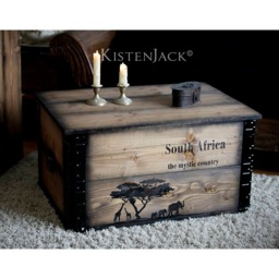 "Wooden Crate, Freight Chest, Table, Coffee Table ""South Africa" - thumbnail 1