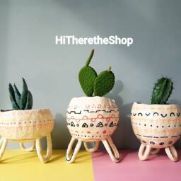 The Boho Bongo Collection - Handmade Ceramic Succulent Pot, Cactus Plant Pinch Home Studio Pottery, Or Work Decor - thumbnail 2