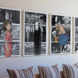 Spirited Away Poster, Set Of 4 Canvas/Art Prints Framed, Anime Art, Studio Ghibli, Prints, Gift For Fan, Chihiro - thumbnail 3