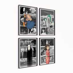 Spirited Away Poster, Set Of 4 Canvas/Art Prints Framed, Anime Art, Studio Ghibli, Prints, Gift For Fan, Chihiro - thumbnail 4