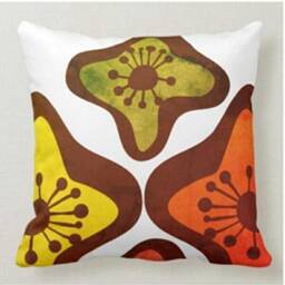 Abstract Art Pillow Cover/Sofa Yellow Green Coffee Color Cushion Cover/Garden Geometric Colorful Pattern Throw Pillowcase/Housewarming Gifts - thumbnail 3