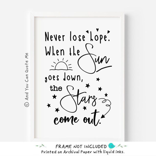 Motivational Print, Positive Prints, Inspiring Quotes, A4 Wall Art, Encouraging Daughter Gift, Office Never Give Up, Unframed - image 1