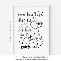 Motivational Print, Positive Prints, Inspiring Quotes, A4 Wall Art, Encouraging Daughter Gift, Office Never Give Up, Unframed - thumbnail 1
