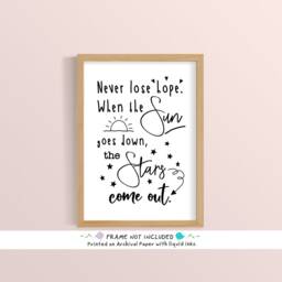 Motivational Print, Positive Prints, Inspiring Quotes, A4 Wall Art, Encouraging Daughter Gift, Office Never Give Up, Unframed - thumbnail 3