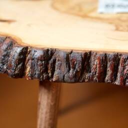 The Wood Coffee Table , Live Edge Coffee Table, Rustic Mid-Century Unique Linden Slab, Round - thumbnail 3