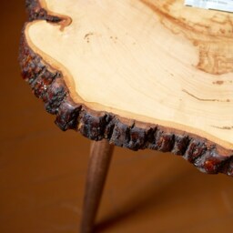 The Wood Coffee Table , Live Edge Coffee Table, Rustic Mid-Century Unique Linden Slab, Round - thumbnail 2