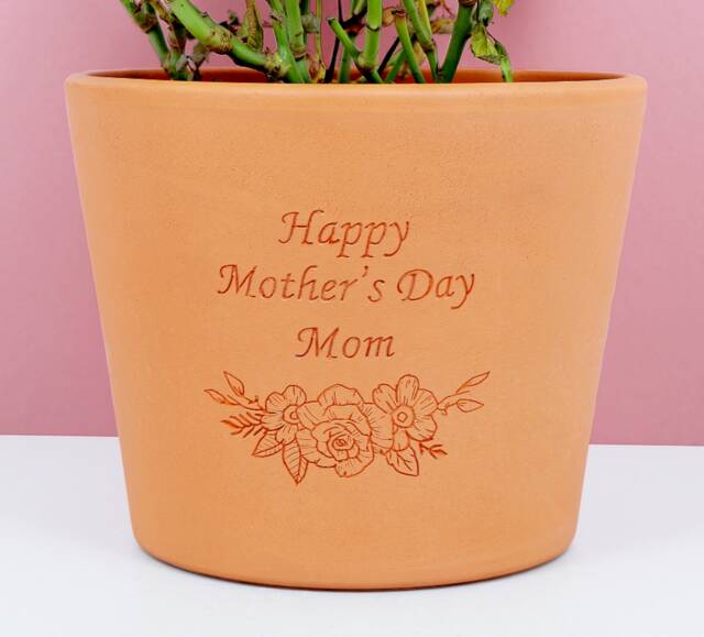 Handcrafted Engraved Indoor Plant Pot - Custom Flow For Mother's Day Special Gifts Mum, Nan, Nana - image 1