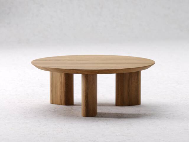 Round Coffee Table - Unique Table Modern Coffee Large Solid Oak Living Room - image 1